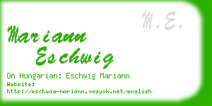 mariann eschwig business card